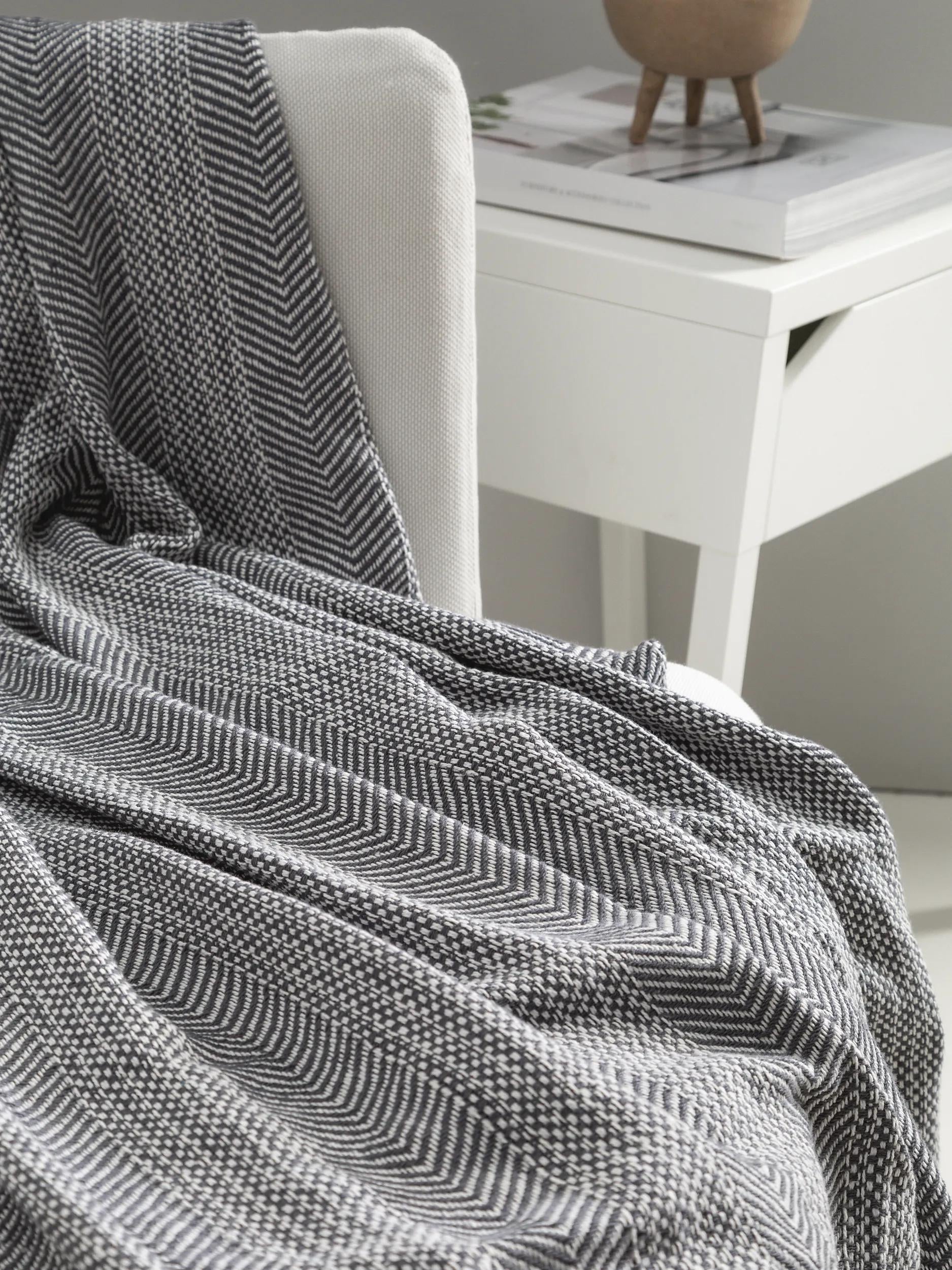 Cotton blanket Alisea Charcoal