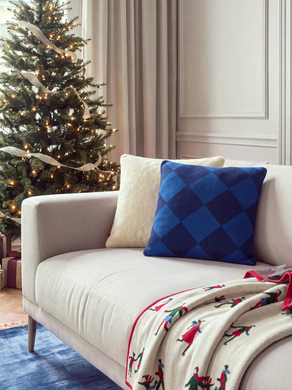 Christmas Cushion Ally Blue