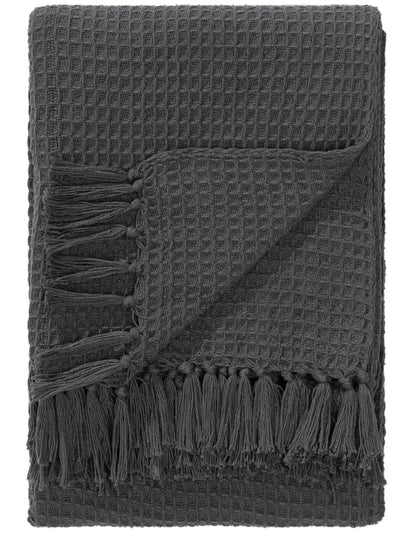 Manta de Algodón Amalia Gris Oscuro