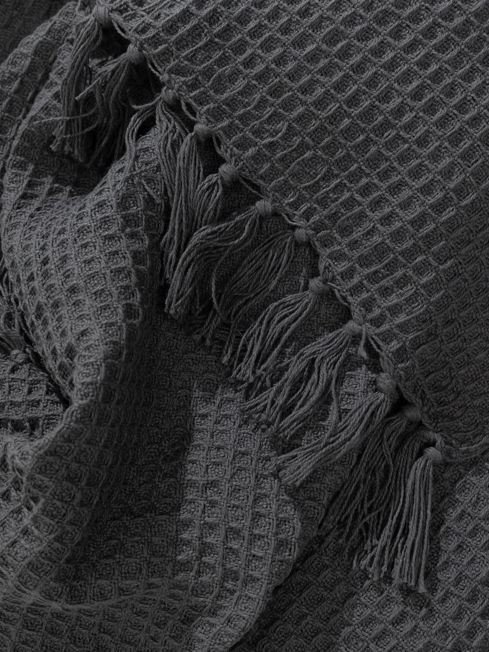Cotton blanket Amalia Dark Grey