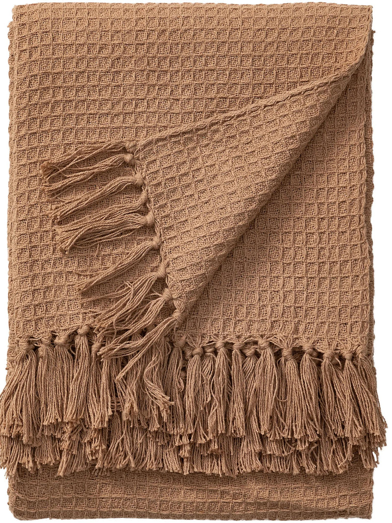 Cotton blanket Amalia Light Brown