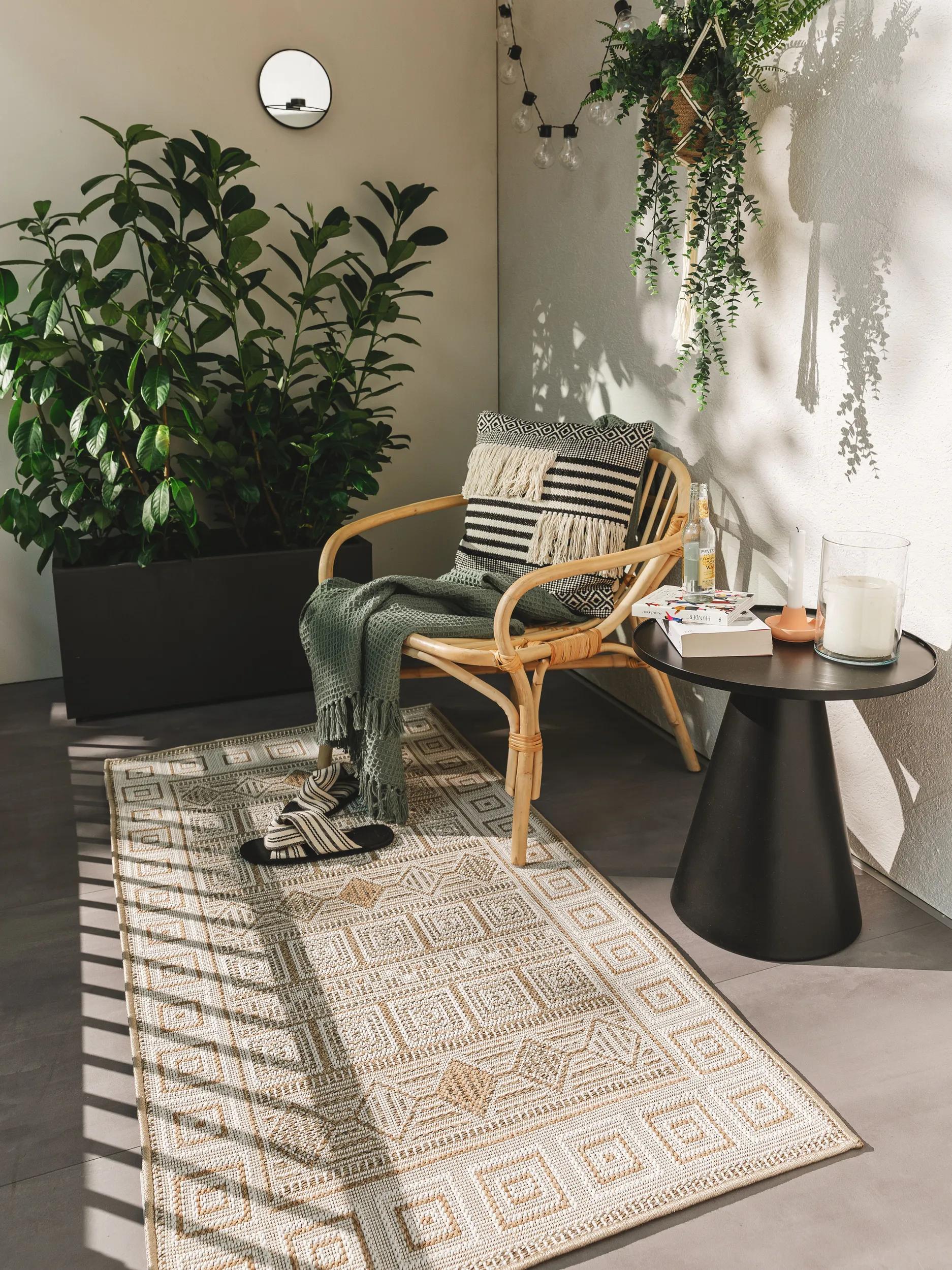 Alfombra para interior y exterior Andora crema/beige
