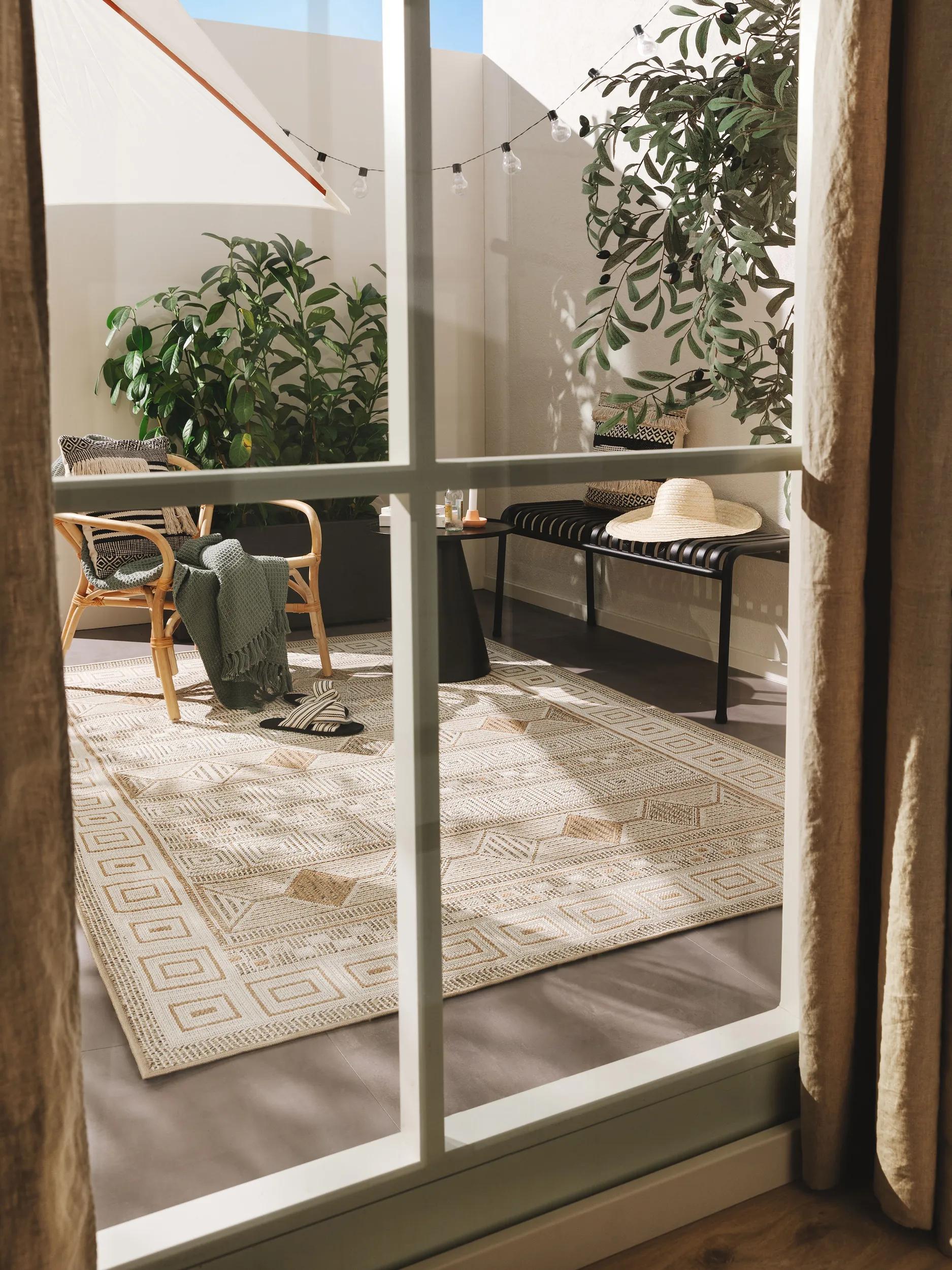 Alfombra para interior y exterior Andora crema/beige