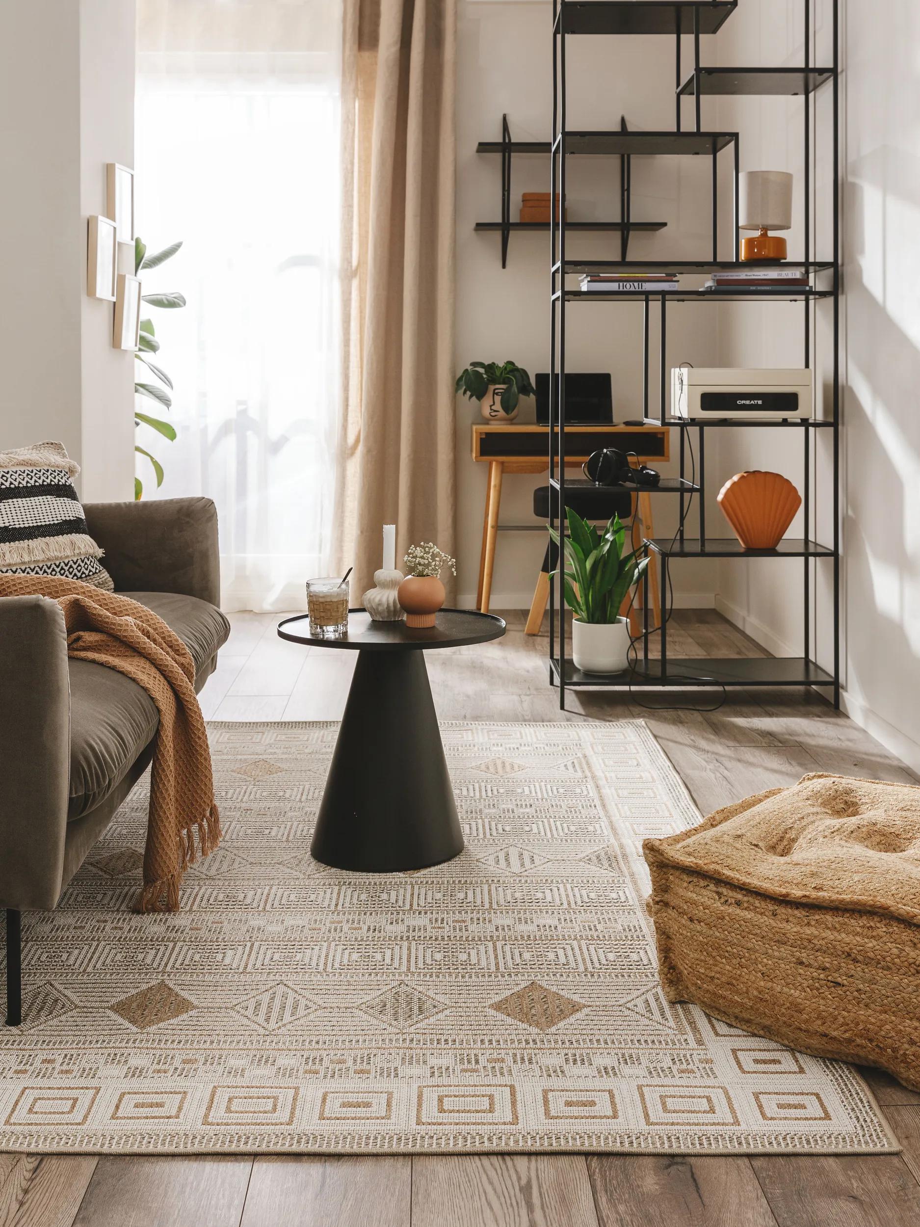 Alfombra para interior y exterior Andora crema/beige