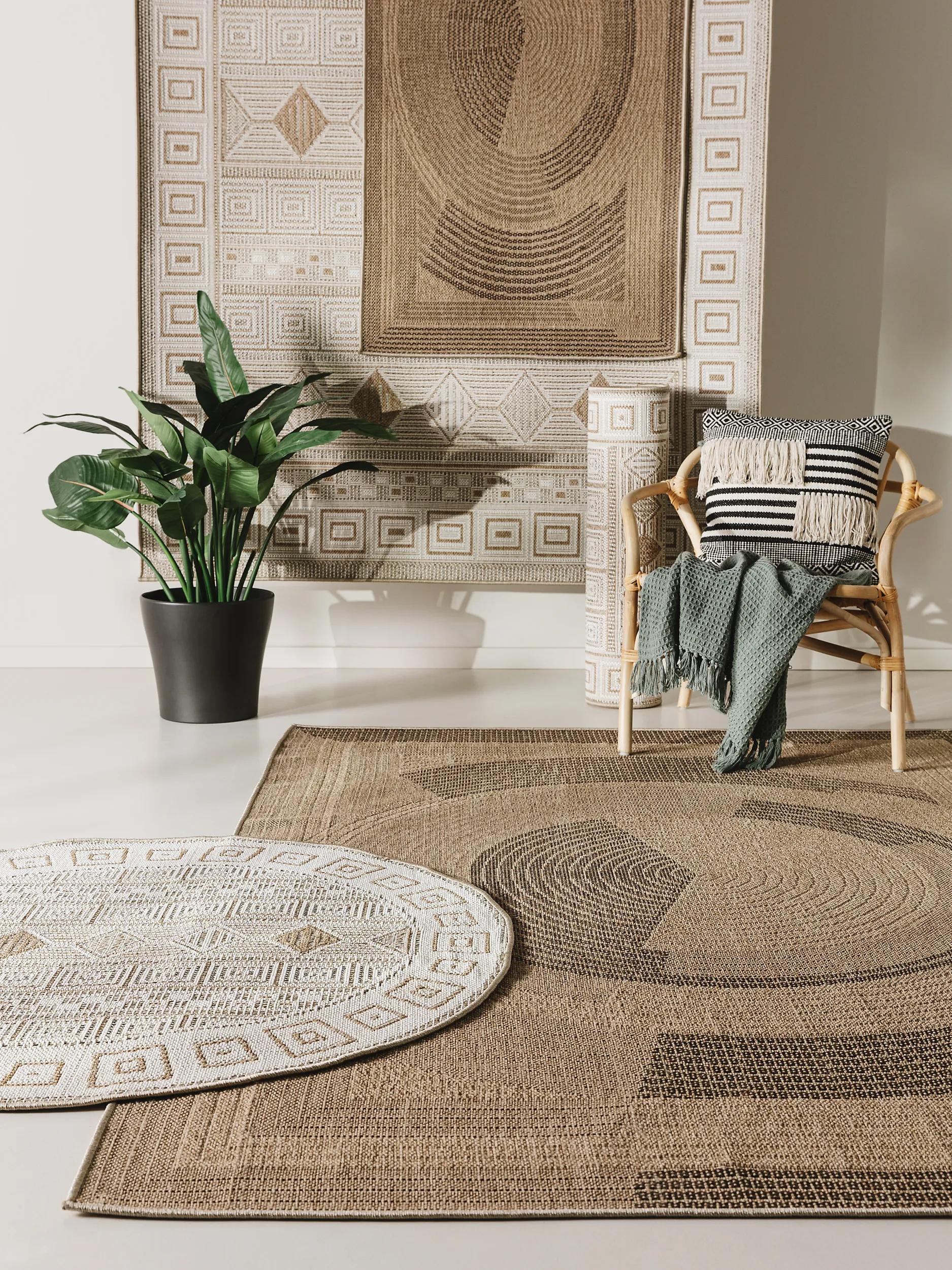Alfombra para interior y exterior Andora beige/marrón