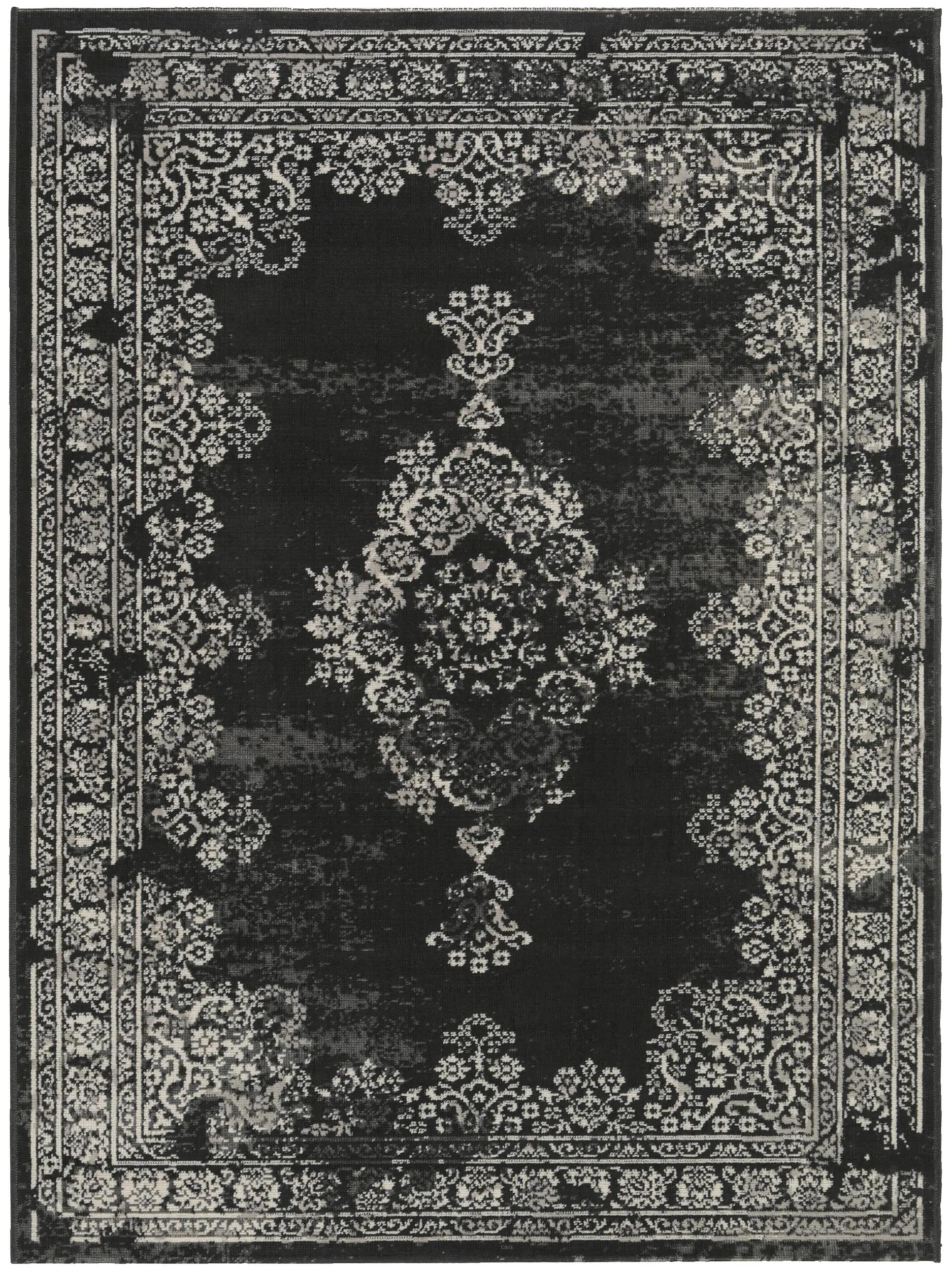 In- & Outdoor Rug Antique Black/White