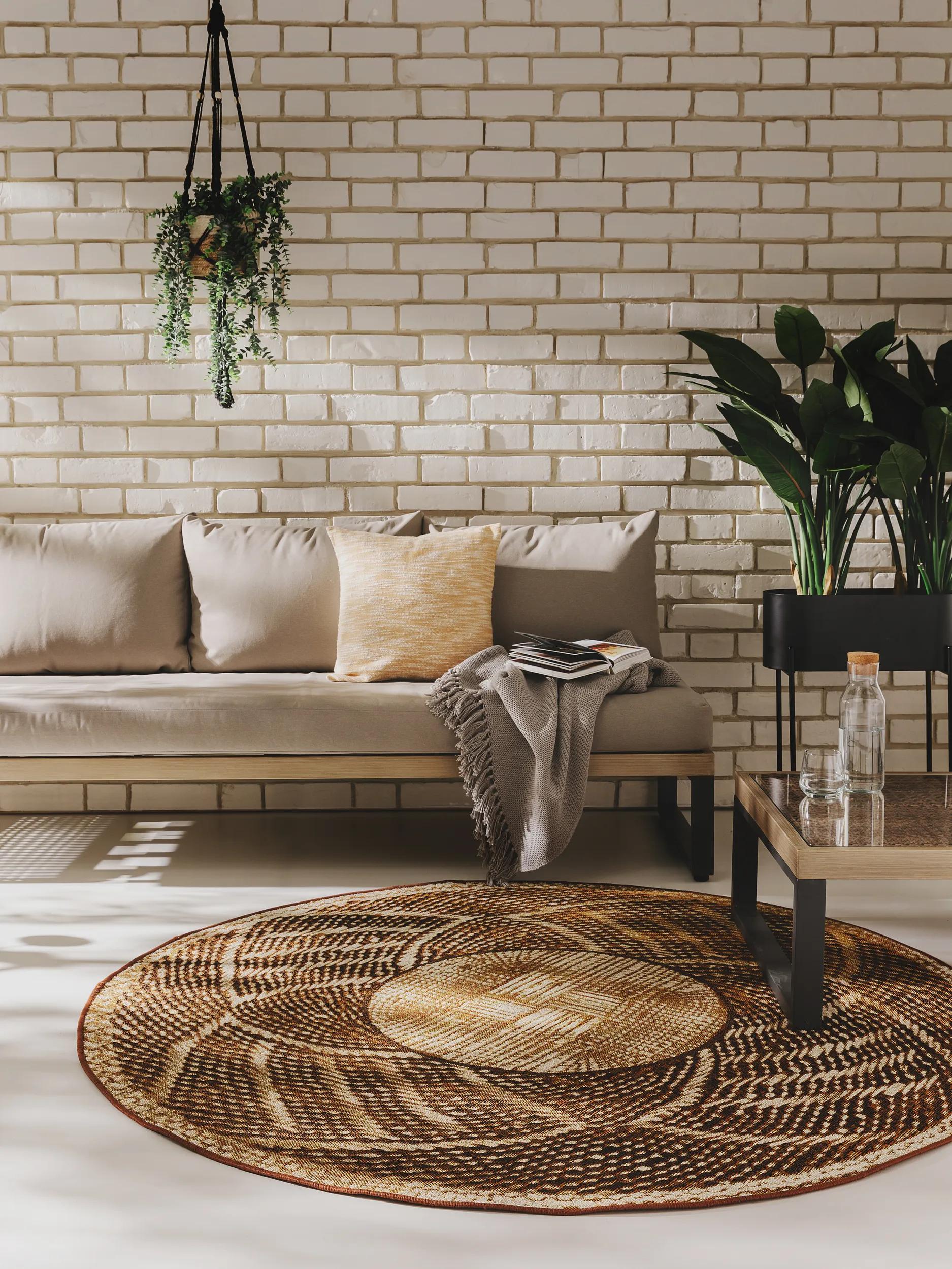 In- & Outdoor Round Rug Artis Gold