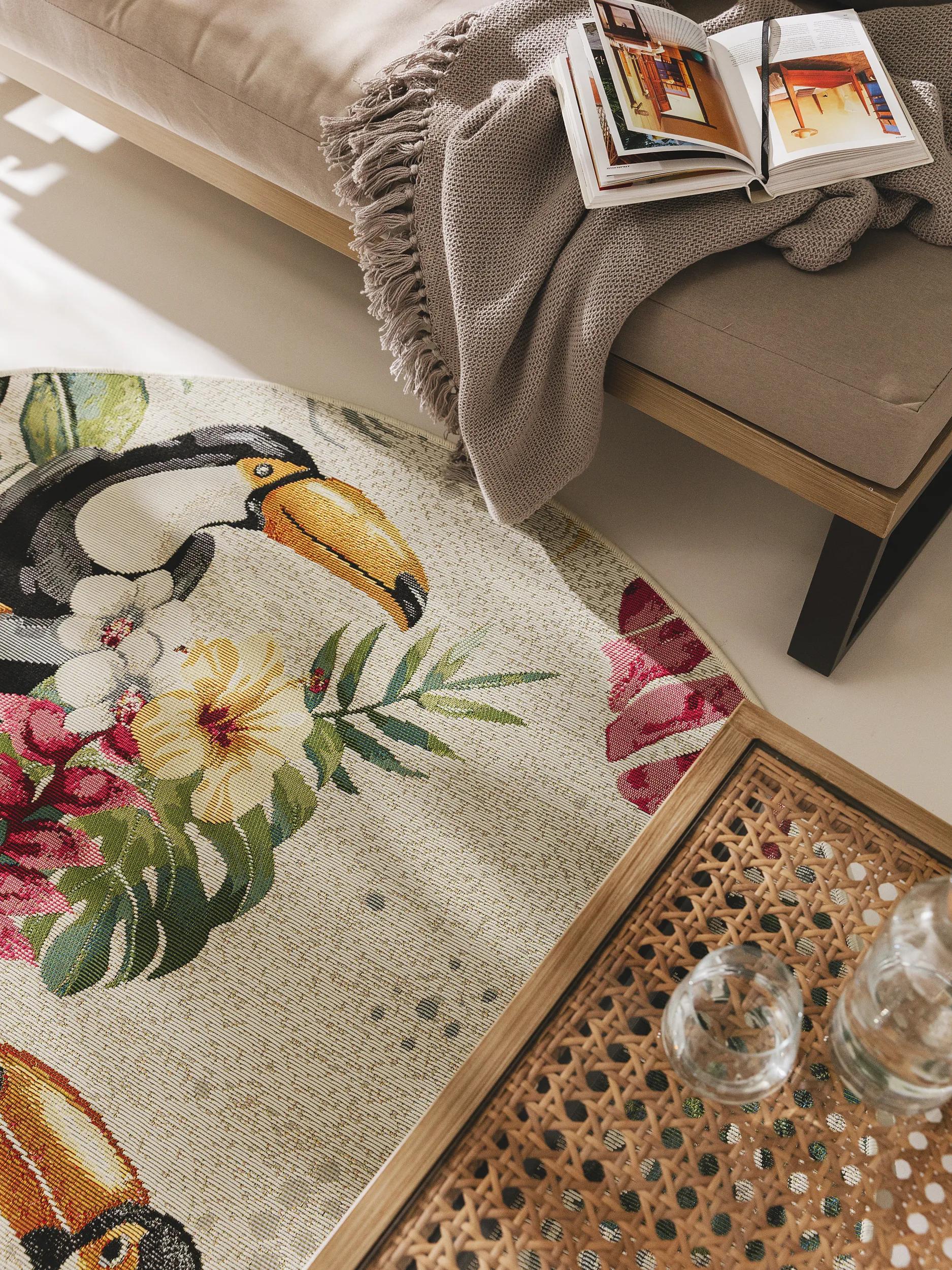 Tapis rond d'intérieur et d'extérieur Artis multicolore