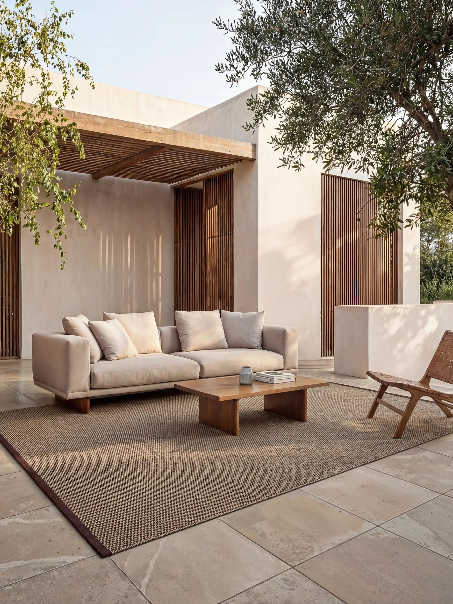 In- & Outdoor Rug Arvea Blue/Brown