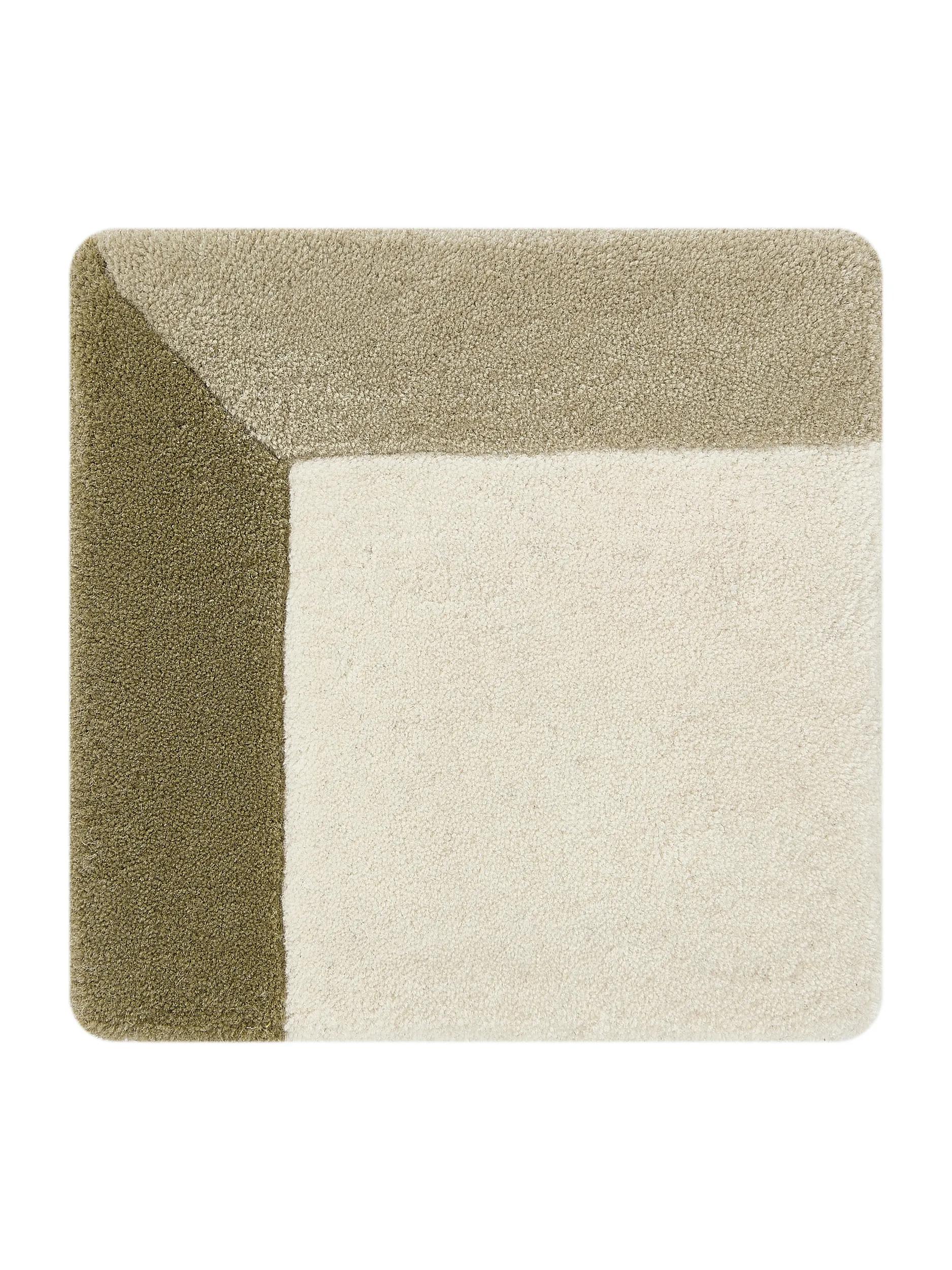 Wollteppich Aspect Creme/Grün