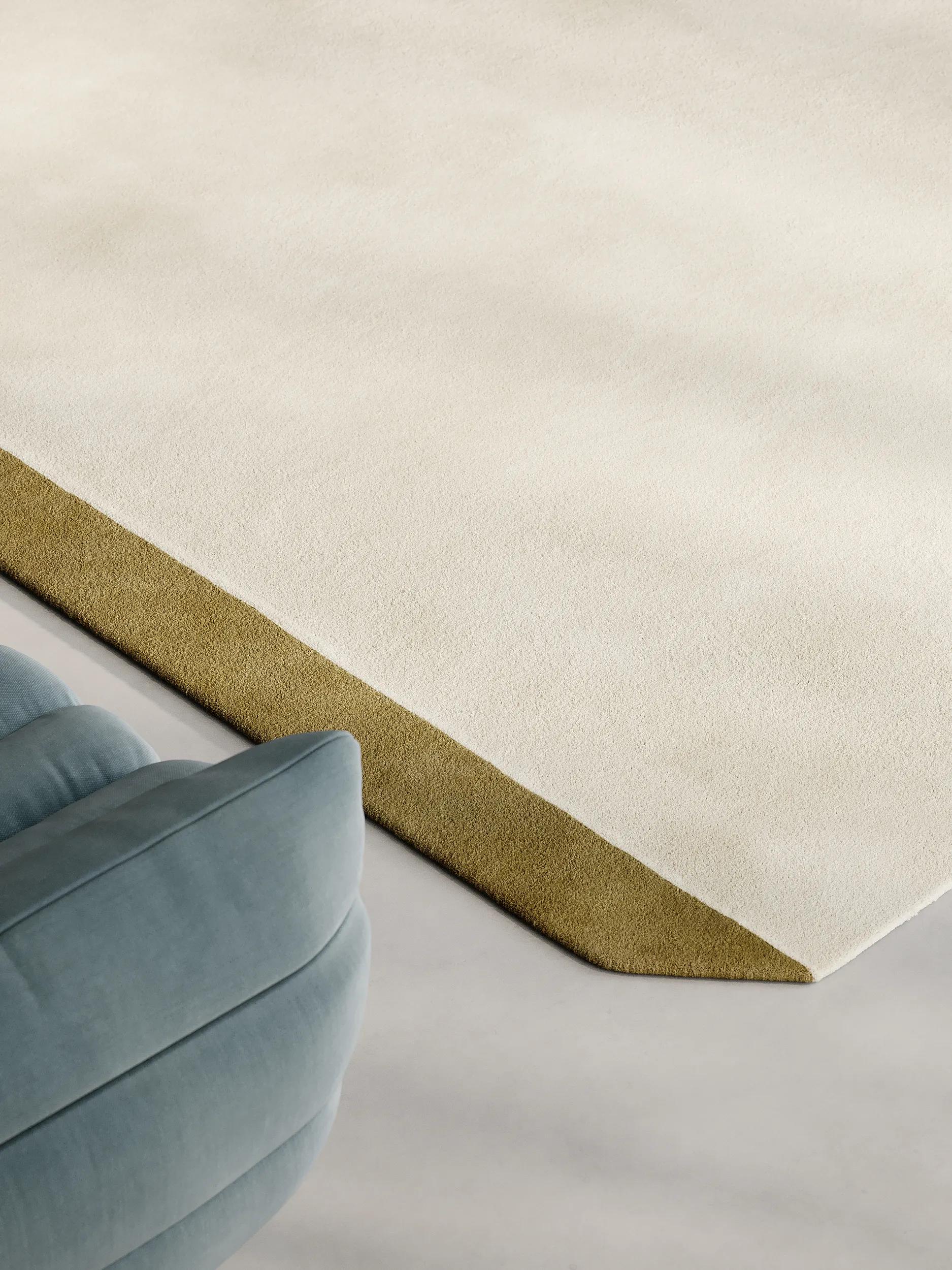 Wollteppich Aspect Creme/Grün