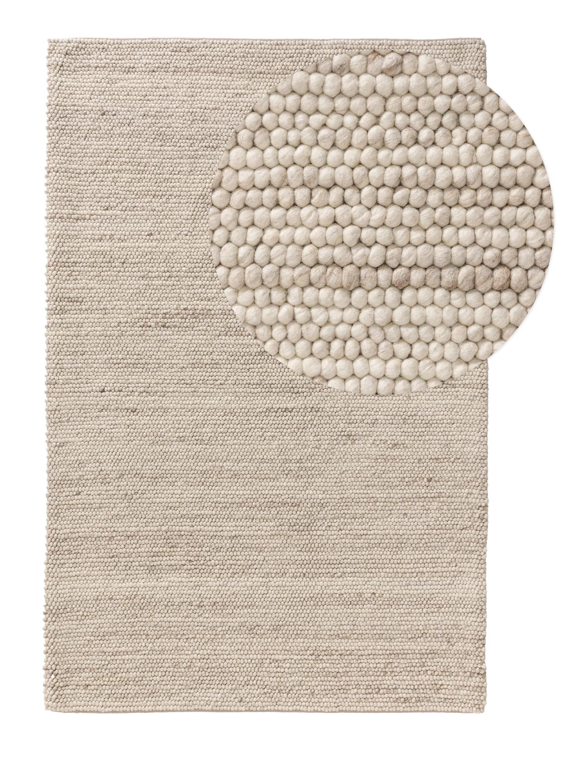 Wool Rug Beads Beige