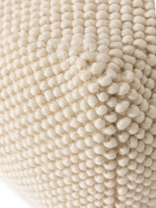 Handmade Wool Pouf Beads Cream