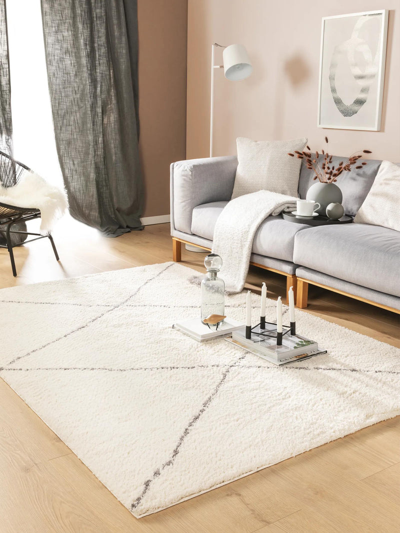 Shaggy rug Benno Cream