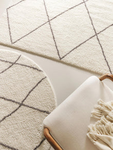 Shaggy Round Rug Benno Cream