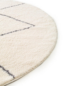 Shaggy Round Rug Benno Cream