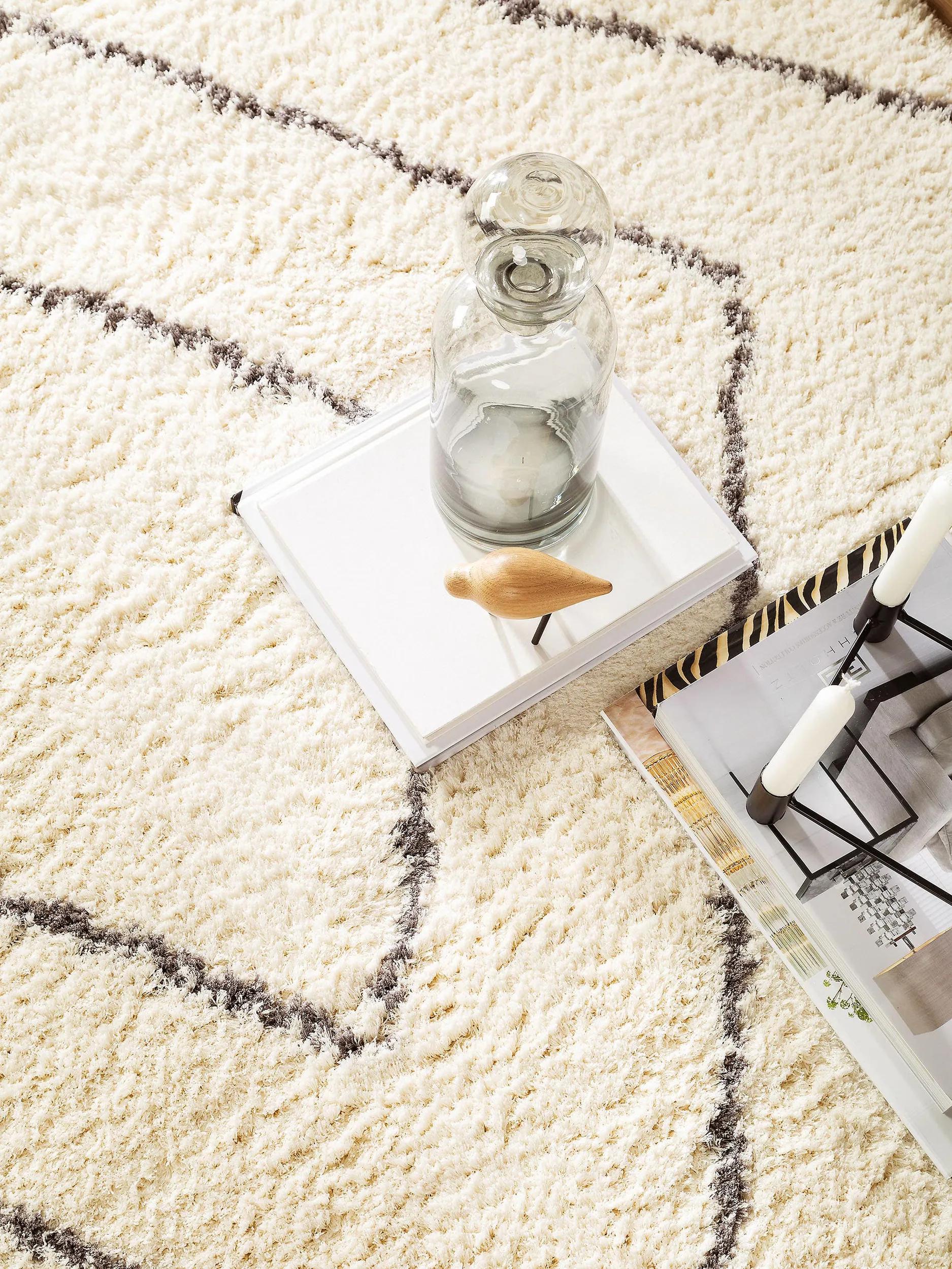 Tapis shaggy Benno crème