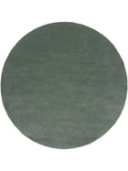 Round Wool Rug Bent Green