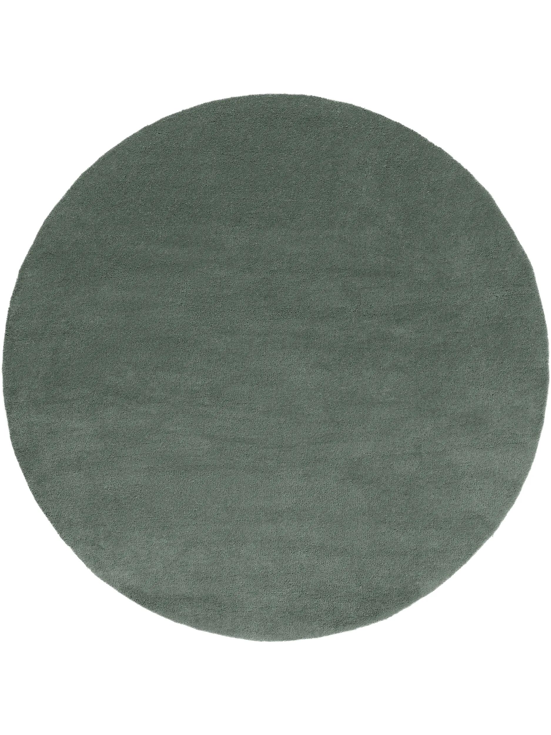 Round Wool Rug Bent Green