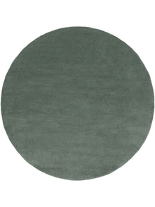 Round Wool Rug Bent Green
