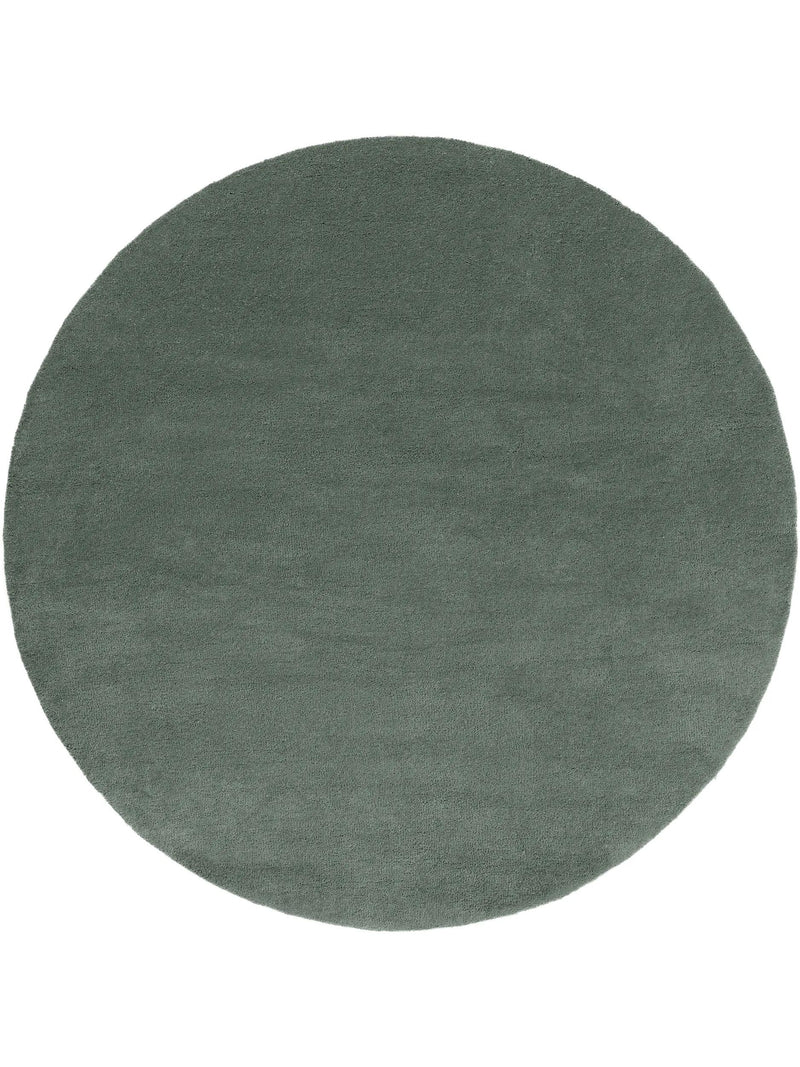 Round Wool Rug Bent Green