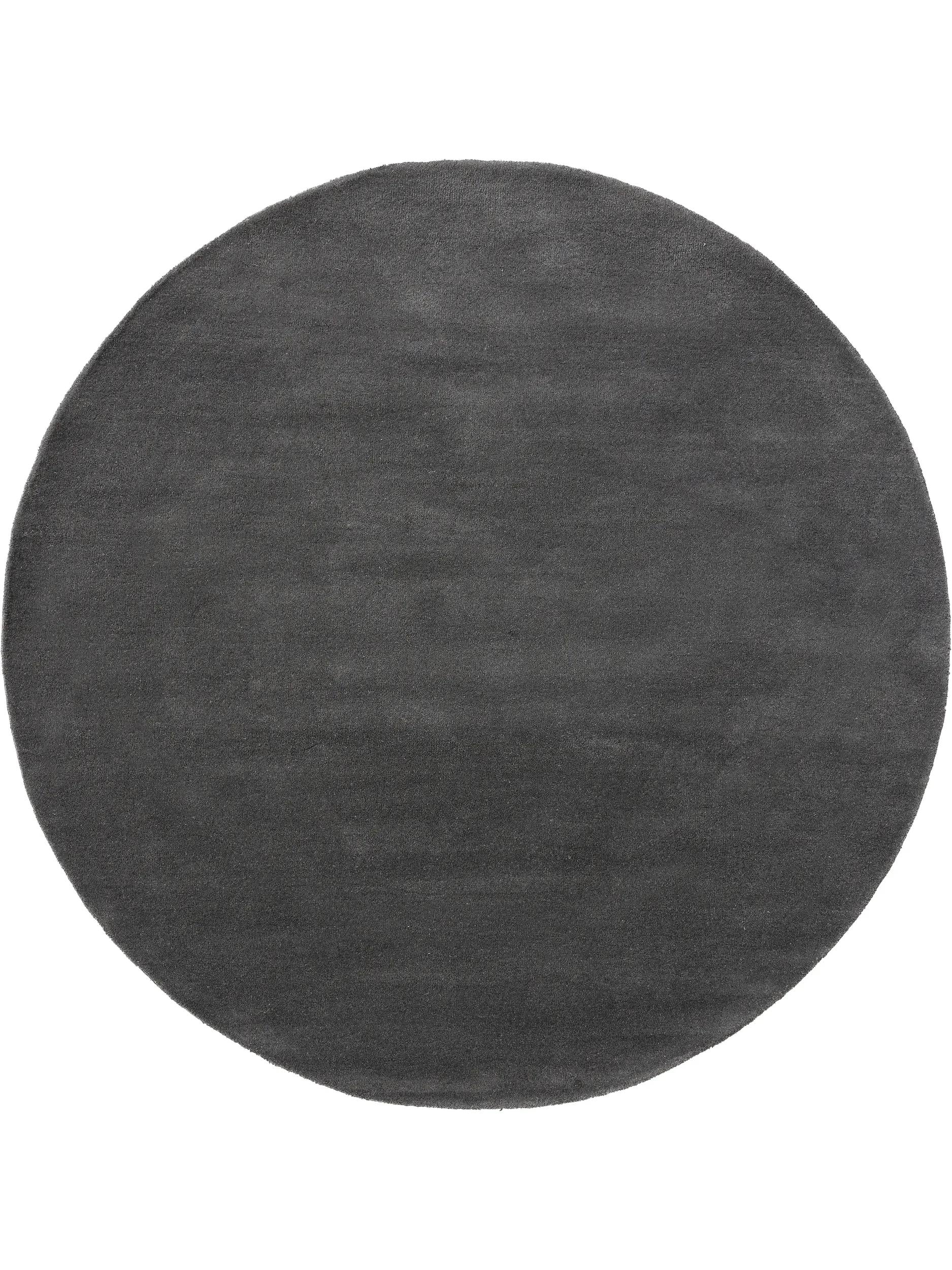 Round Wool Rug Bent Charcoal