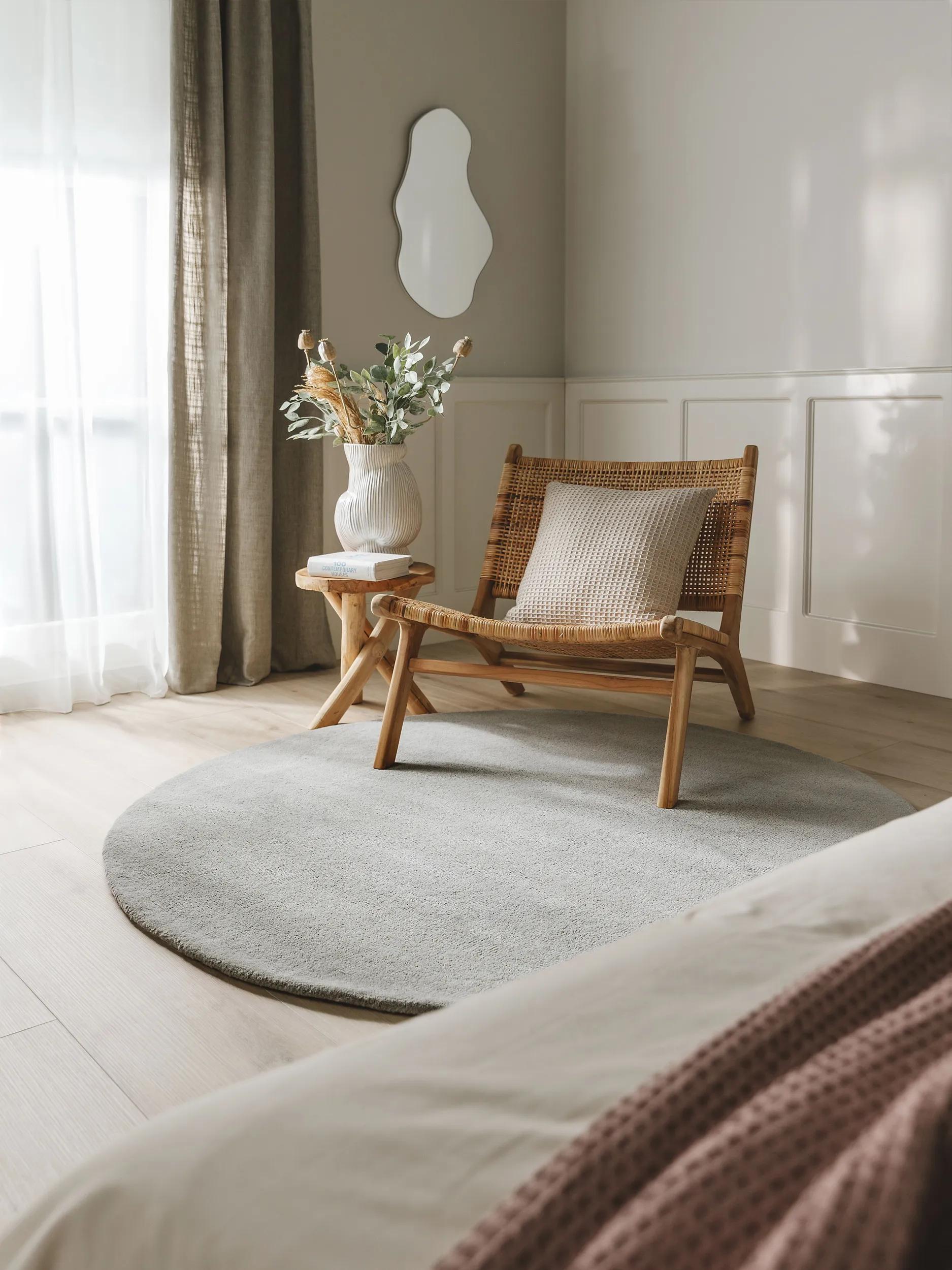 Wool Rug Bent Grey