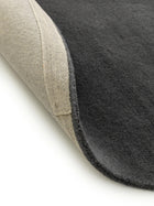 Round Wool Rug Bent Charcoal