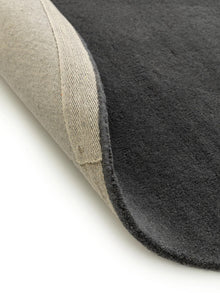 Round Wool Rug Bent Charcoal