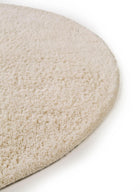 Round Wool Rug Berber Cream