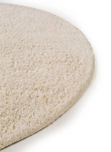 Round Wool Rug Berber Cream