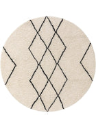 Round Wool Rug Berber Cream