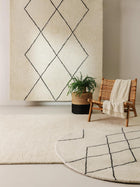 Round Wool Rug Berber Cream