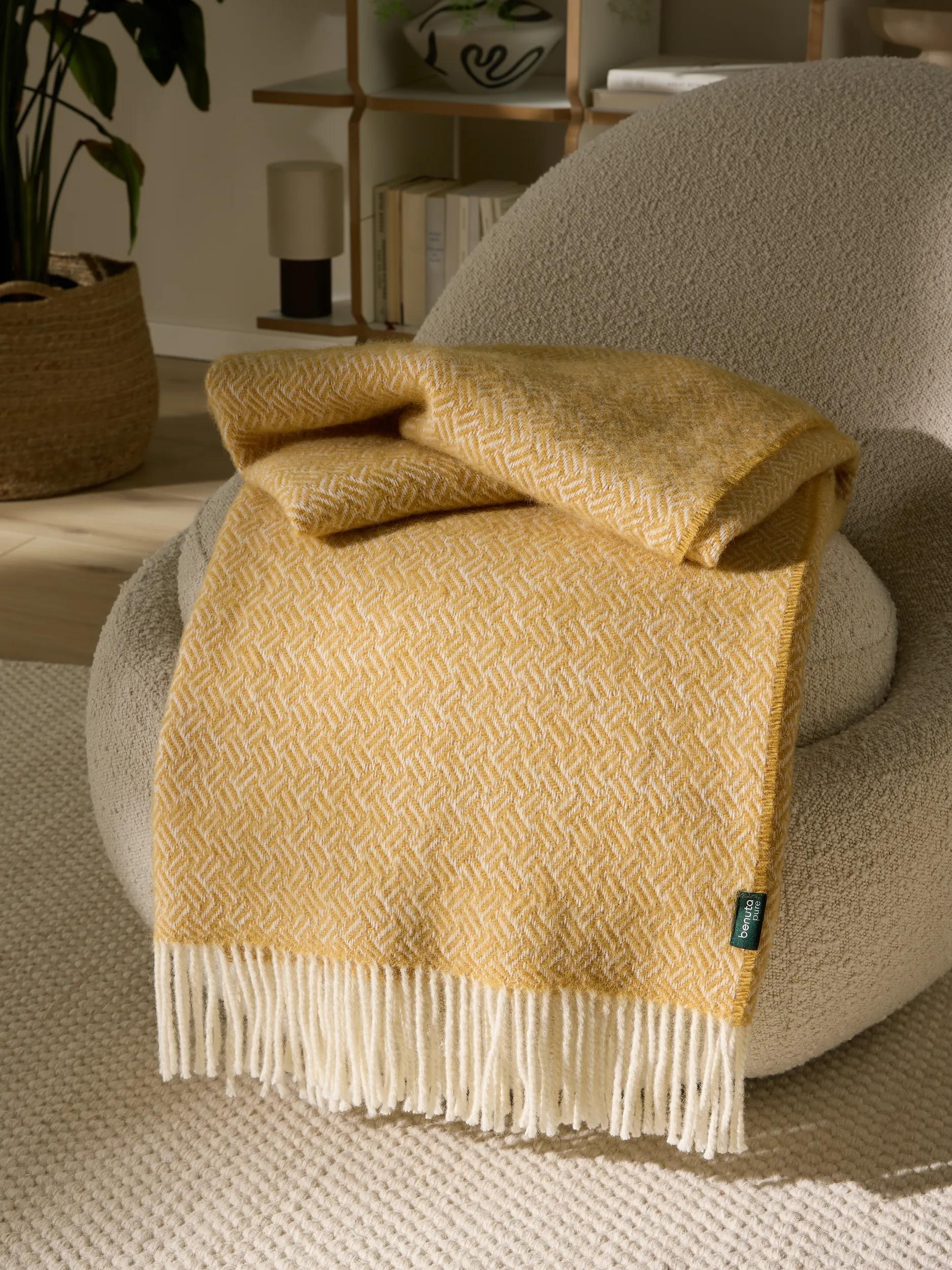 Couverture en laine Bianca jaune