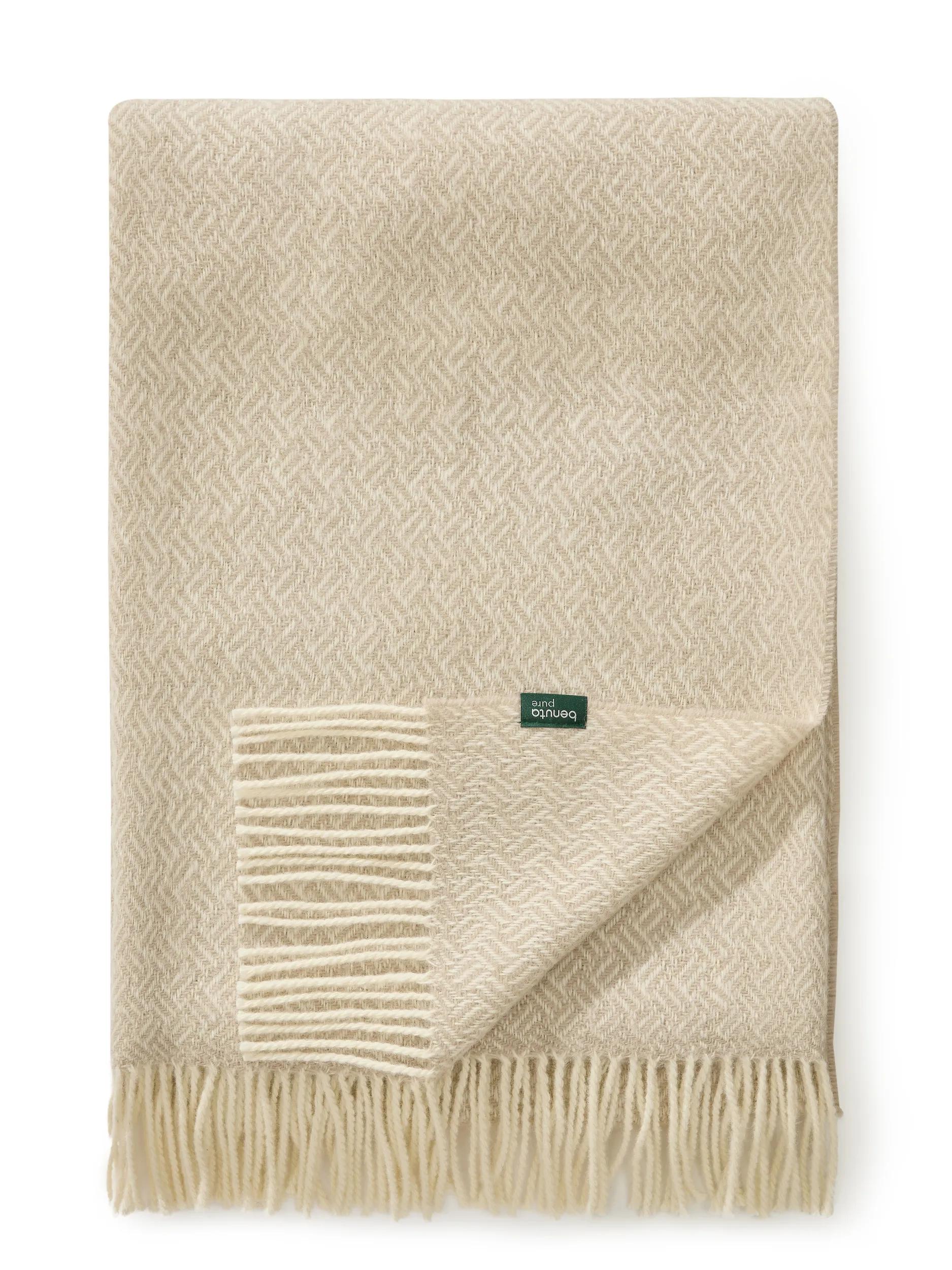 Couverture en laine Bianca beige
