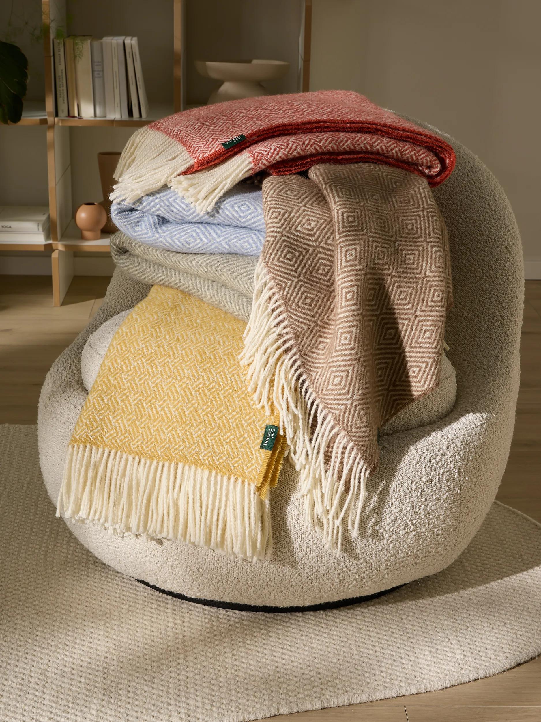 Couverture en laine Bianca jaune