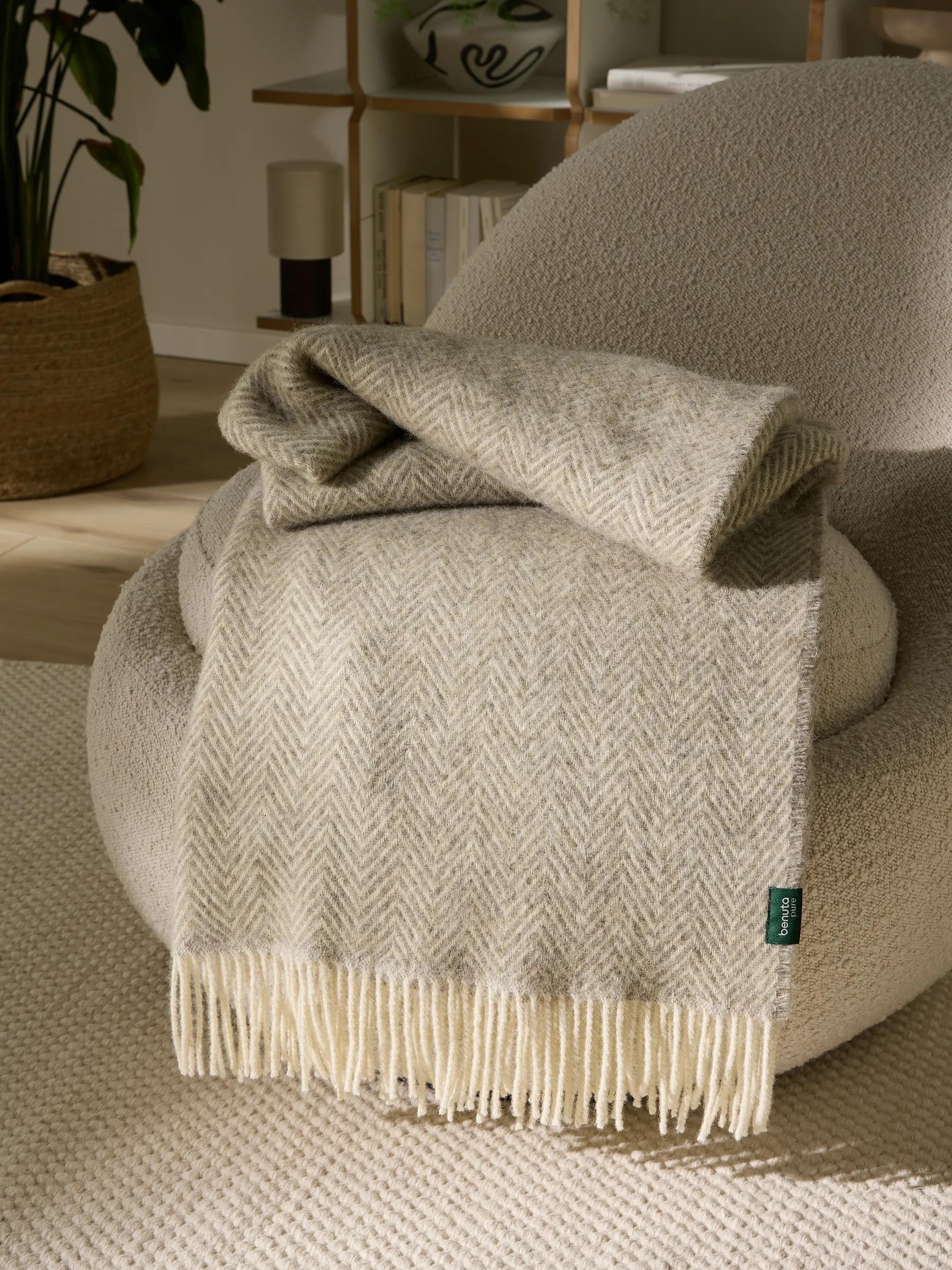 Couverture en laine Bianca gris