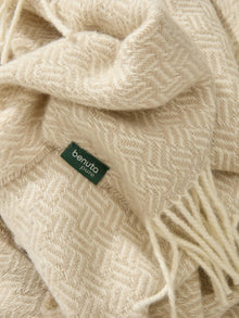 Couverture en laine Bianca beige