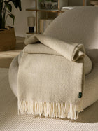 Couverture en laine Bianca beige