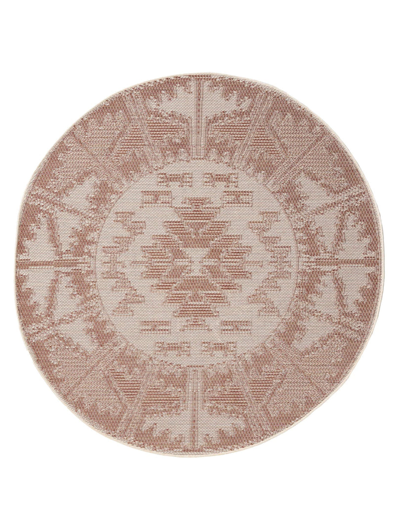 In- & Outdoor Round Rug Bronco Terracotta