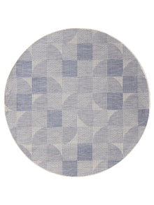 In- & Outdoor Round Rug Bronco Dark Blue