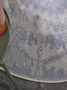 In- & Outdoor Round Rug Bronco Dark Blue