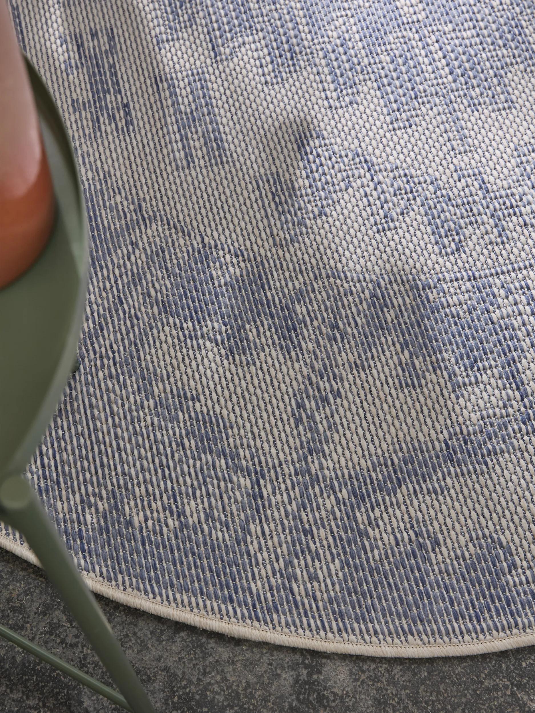 In- & Outdoor Round Rug Bronco Dark Blue