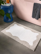 Tapis de bain Cara Gris/Blanc