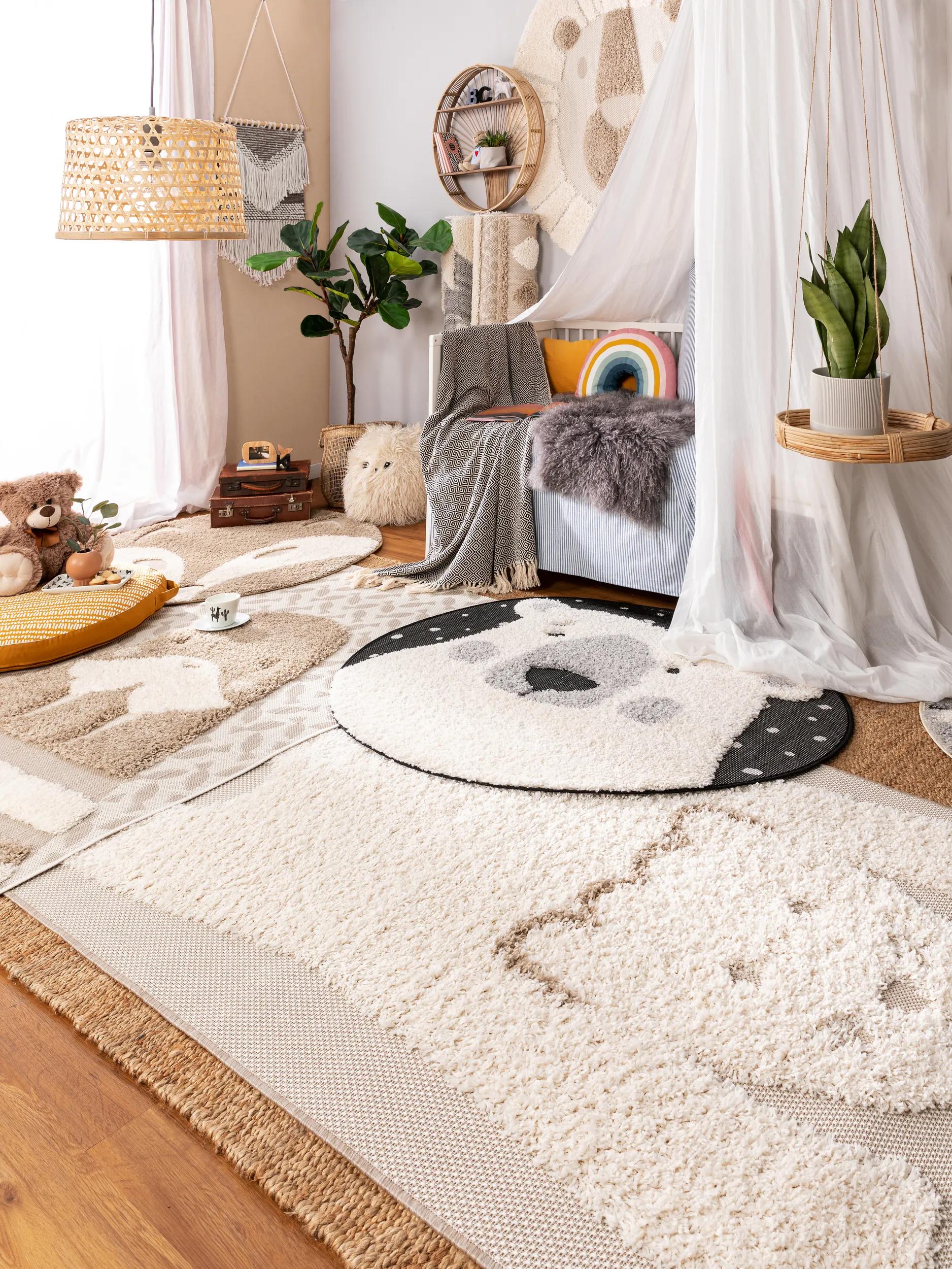 Kids rug Carlo Cream/Taupe