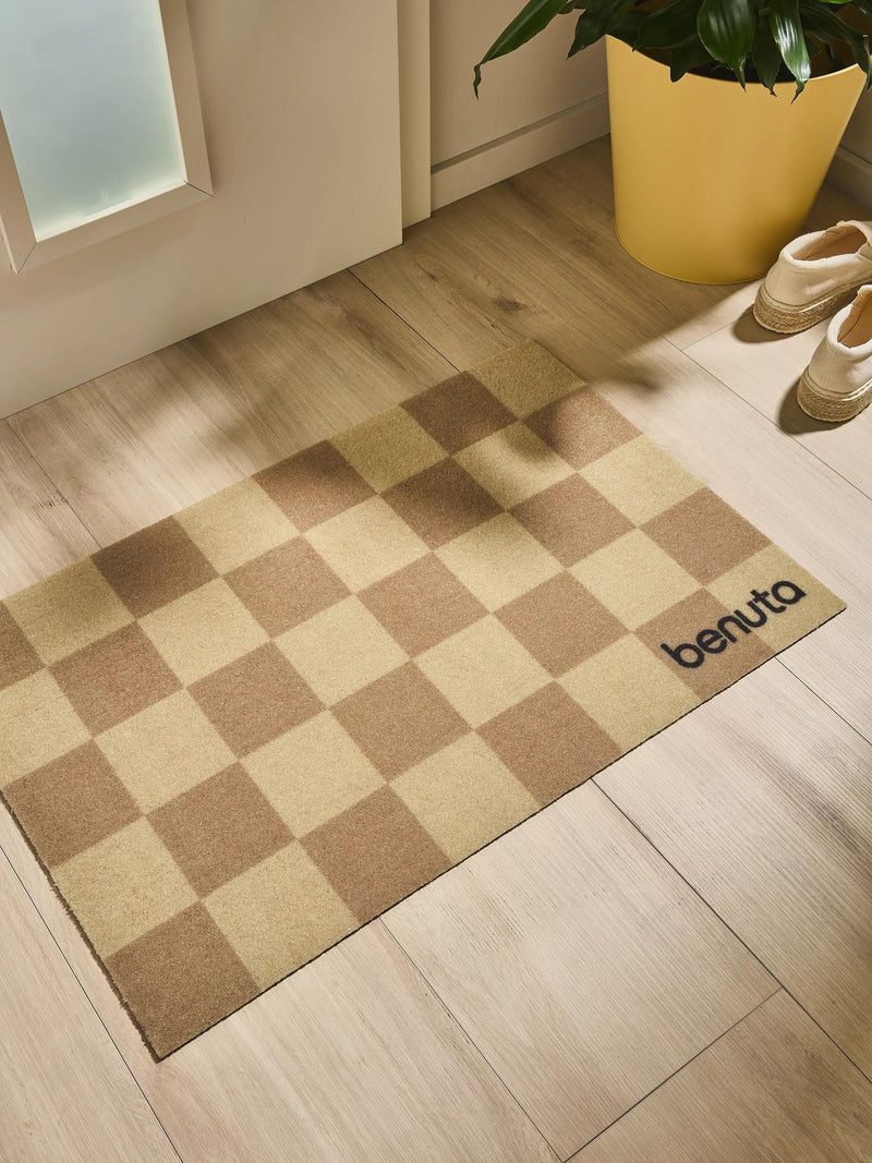Door mat Checker Yellow