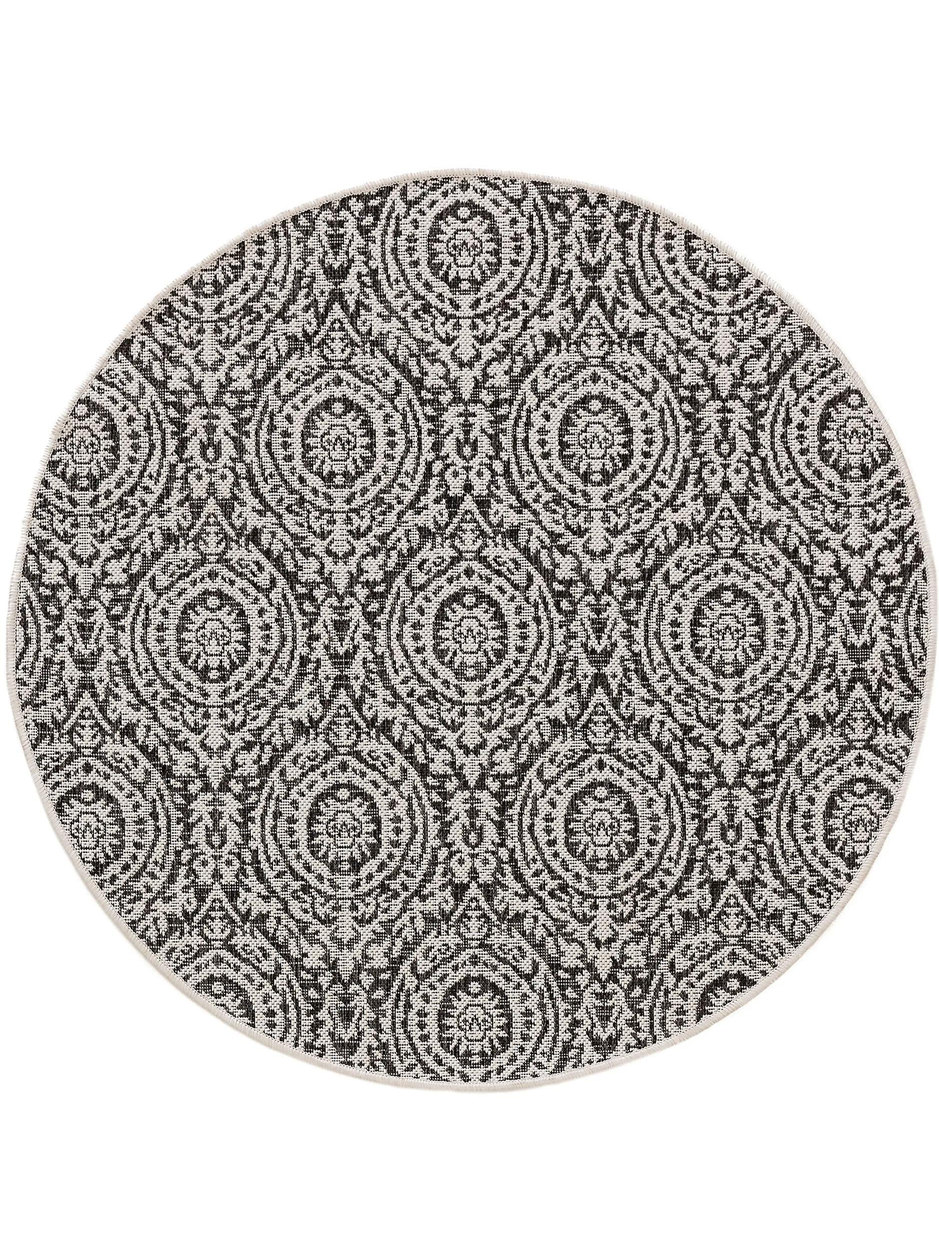 In- & Outdoor Round Rug Cleo White/Black