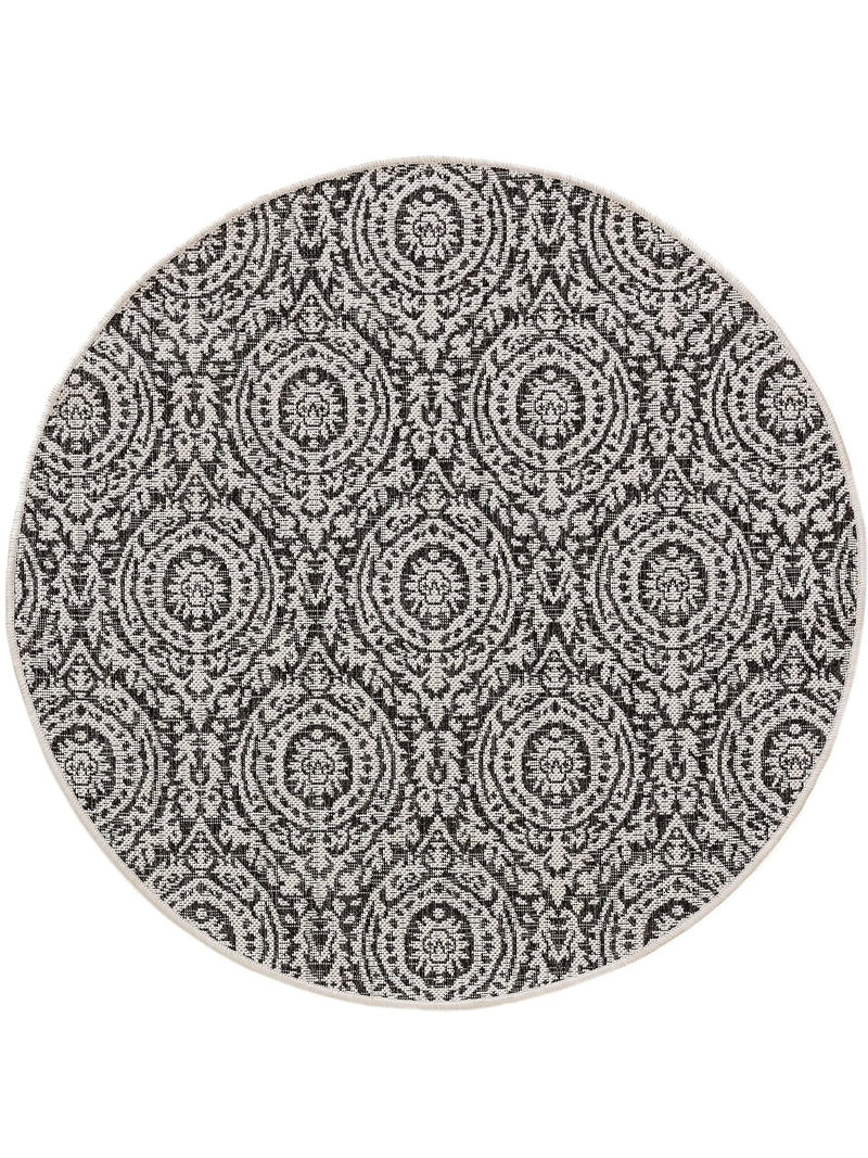 In- & Outdoor Round Rug Cleo White/Black