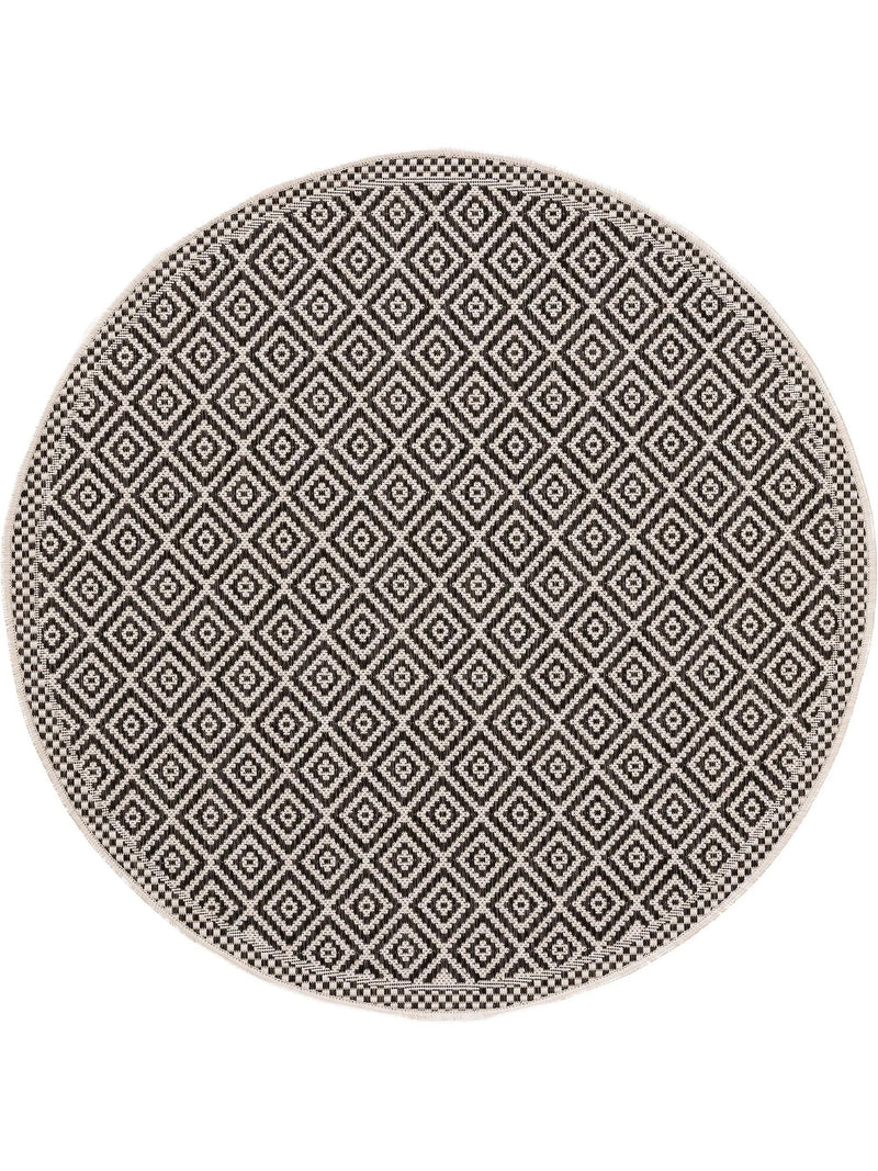 In- & Outdoor Round Rug Cleo White/Black