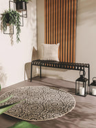 In- & Outdoor Round Rug Cleo White/Black